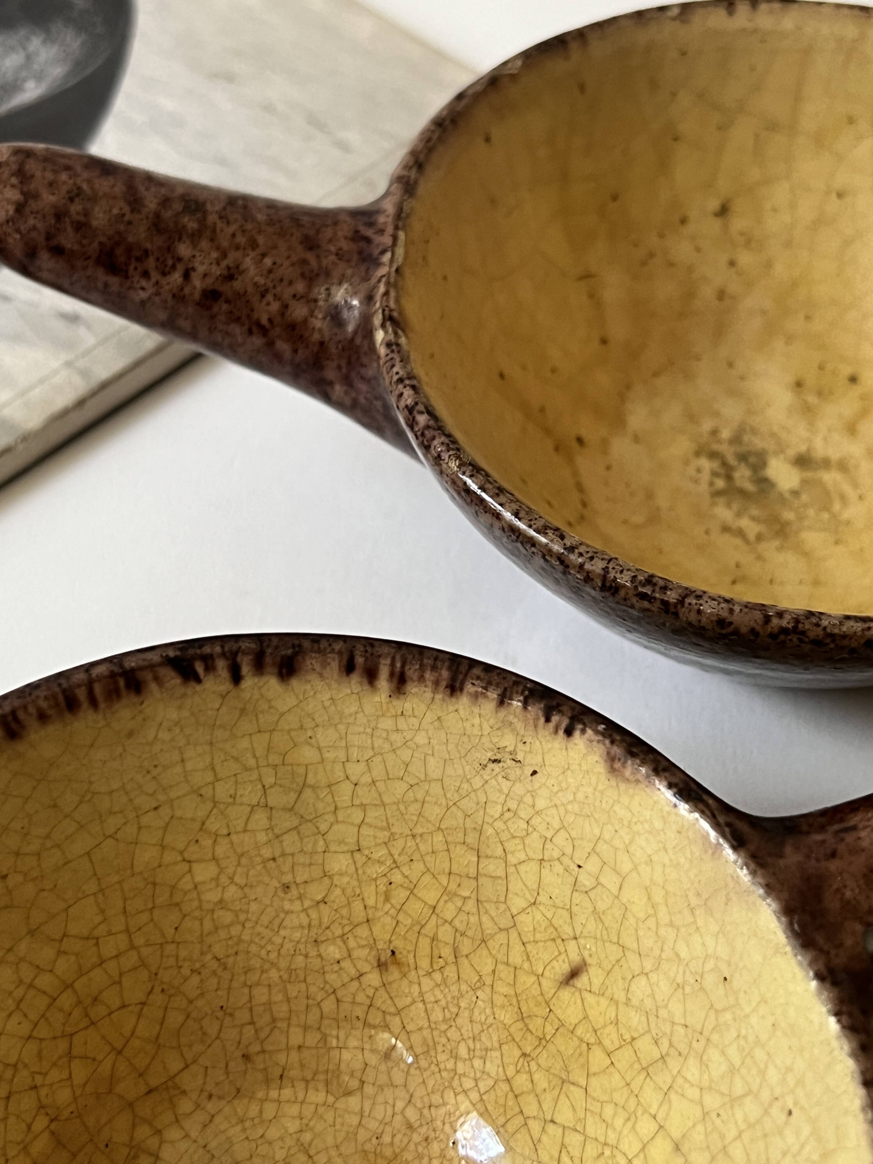 Set of ceres glazed ceramic ramekins, stoneware, france, 1960