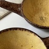 Set of ceres glazed ceramic ramekins, stoneware, france, 1960