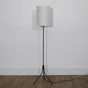 Lampadaire tripode en metal et laiton, 1970