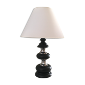 Black wooden lamp chrome braces