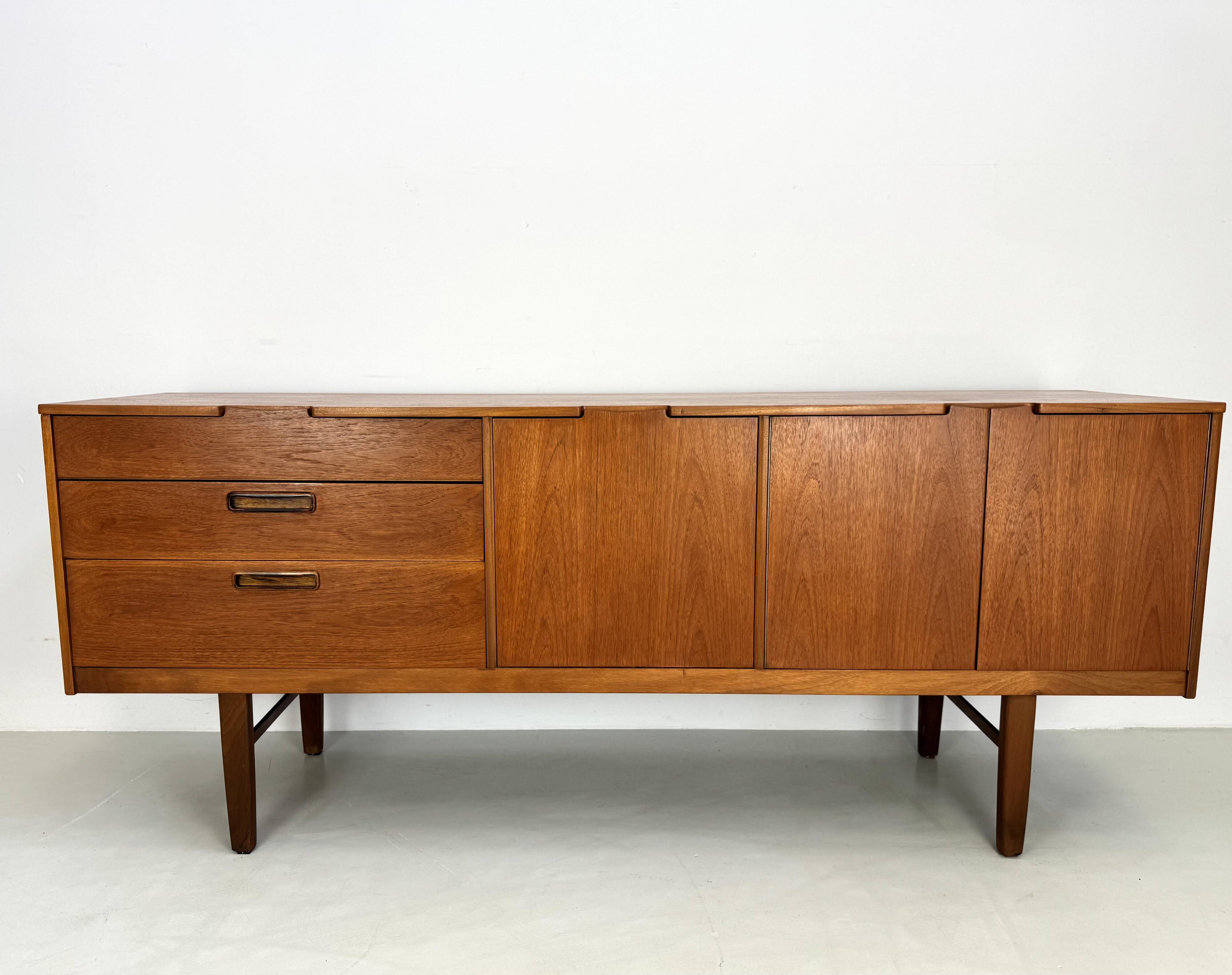 Unique vintage teak sideboard from the 1960s, produced by Nathan in the UK.