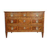Commode Grenobloise Louis XVI era in precious wood marquetry around 1760-1780