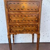 Small chest of drawers of Louis XVI style in veneer wood