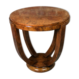 Pedestal table / side table Art Deco era in walnut bramble veneer