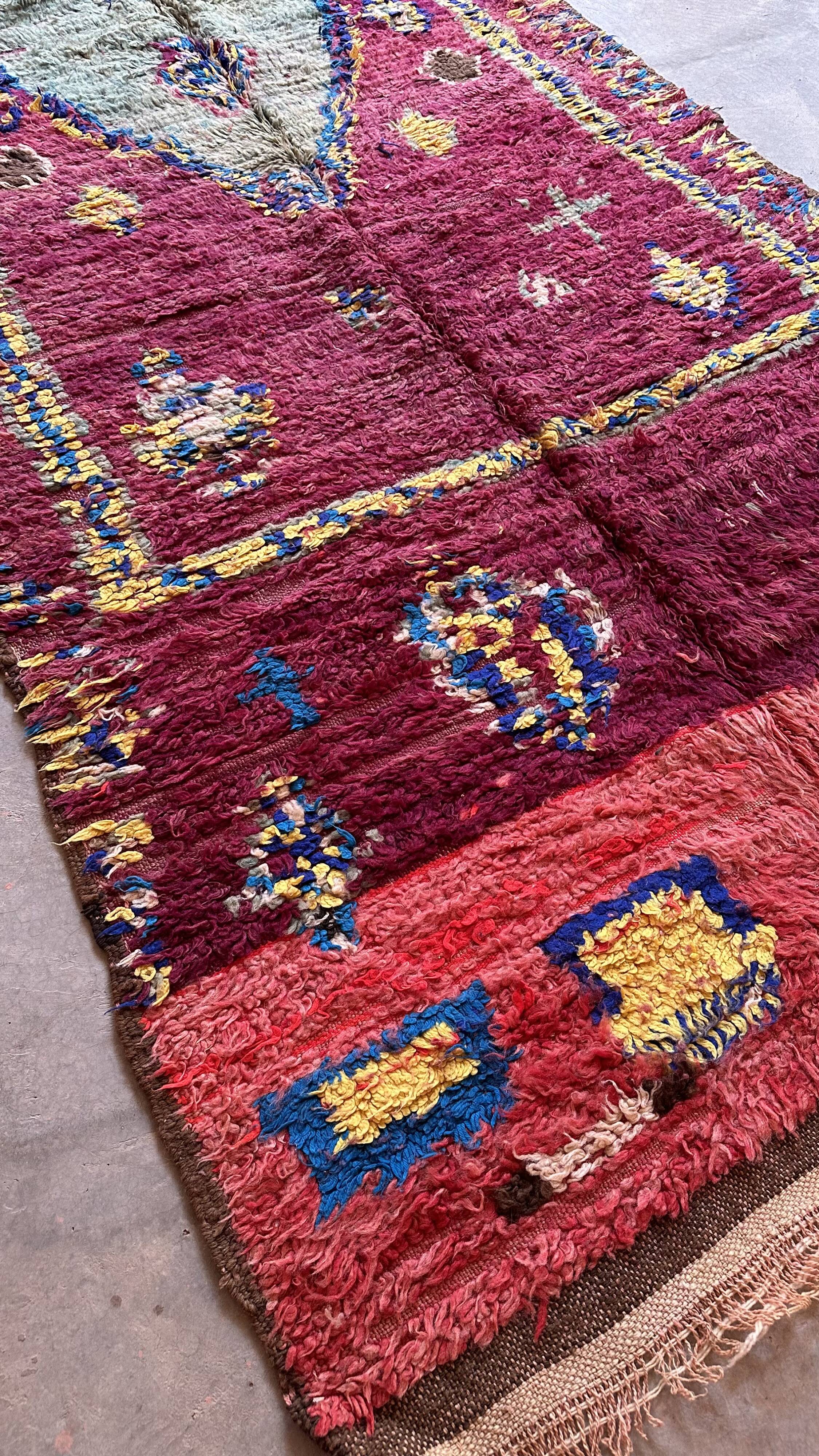 Boujad Purple Moroccan Rug - 341 x 145 cm