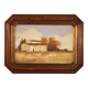 Tableau signé paysage avec une petite maison du 20ème siècle