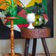 Plant harness in solid wood turned vintage