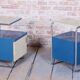 Czech Bauhaus Bedside Tables in Chrome and Lacquered Wood, 1930s, Set of 2