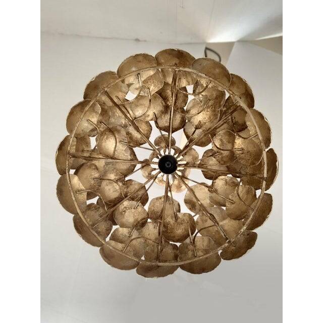 Contemporary gold florentine iron pendant light