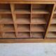 Oak workshop furniture with sliding doors.