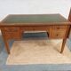 solid wood desk, leather top and extension