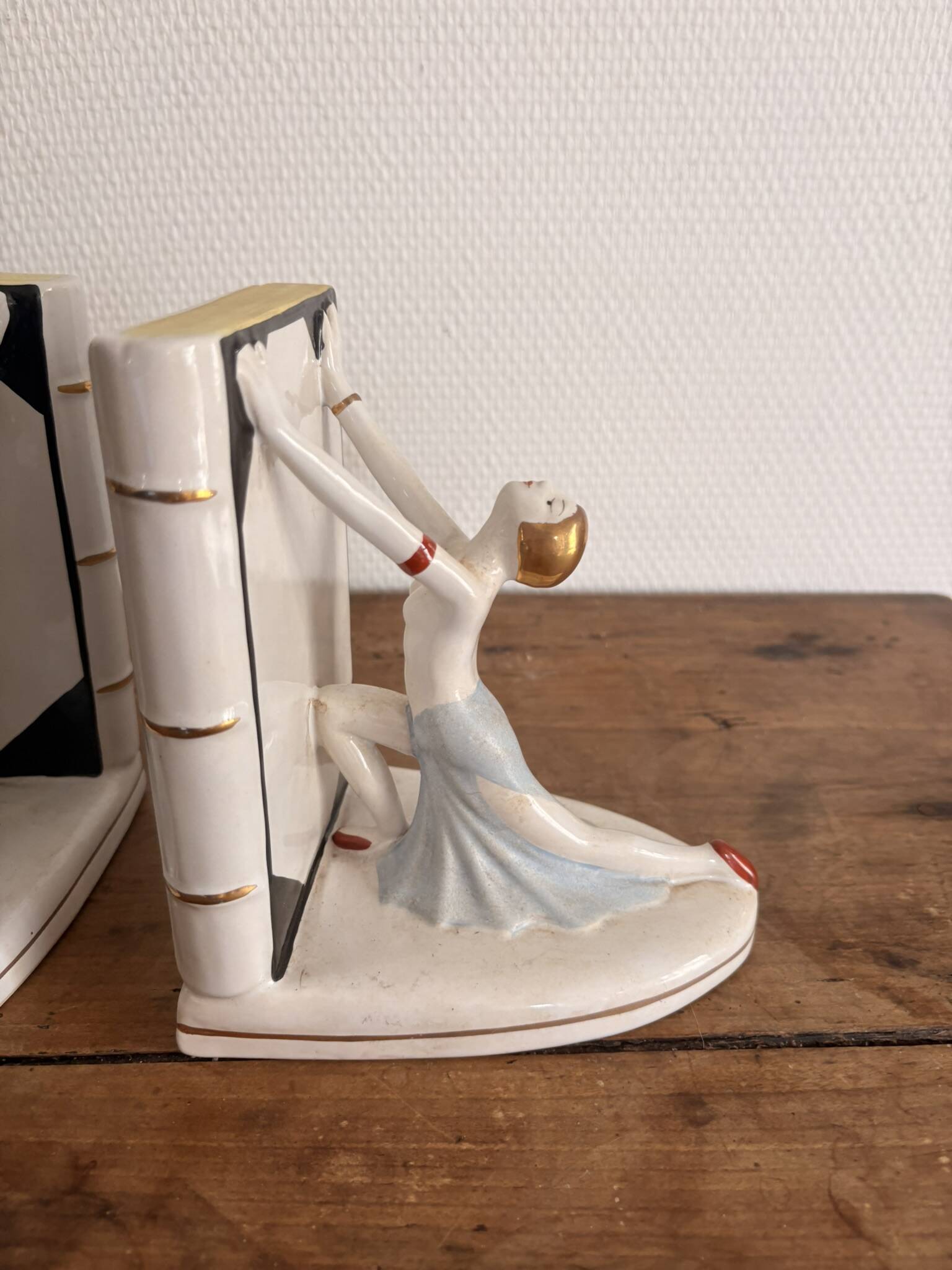 Art Deco Bookends Porcelain Dancer