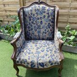 Louis XV style wingback armchair