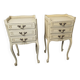 Pair of Louis XV style bedside tables with patina