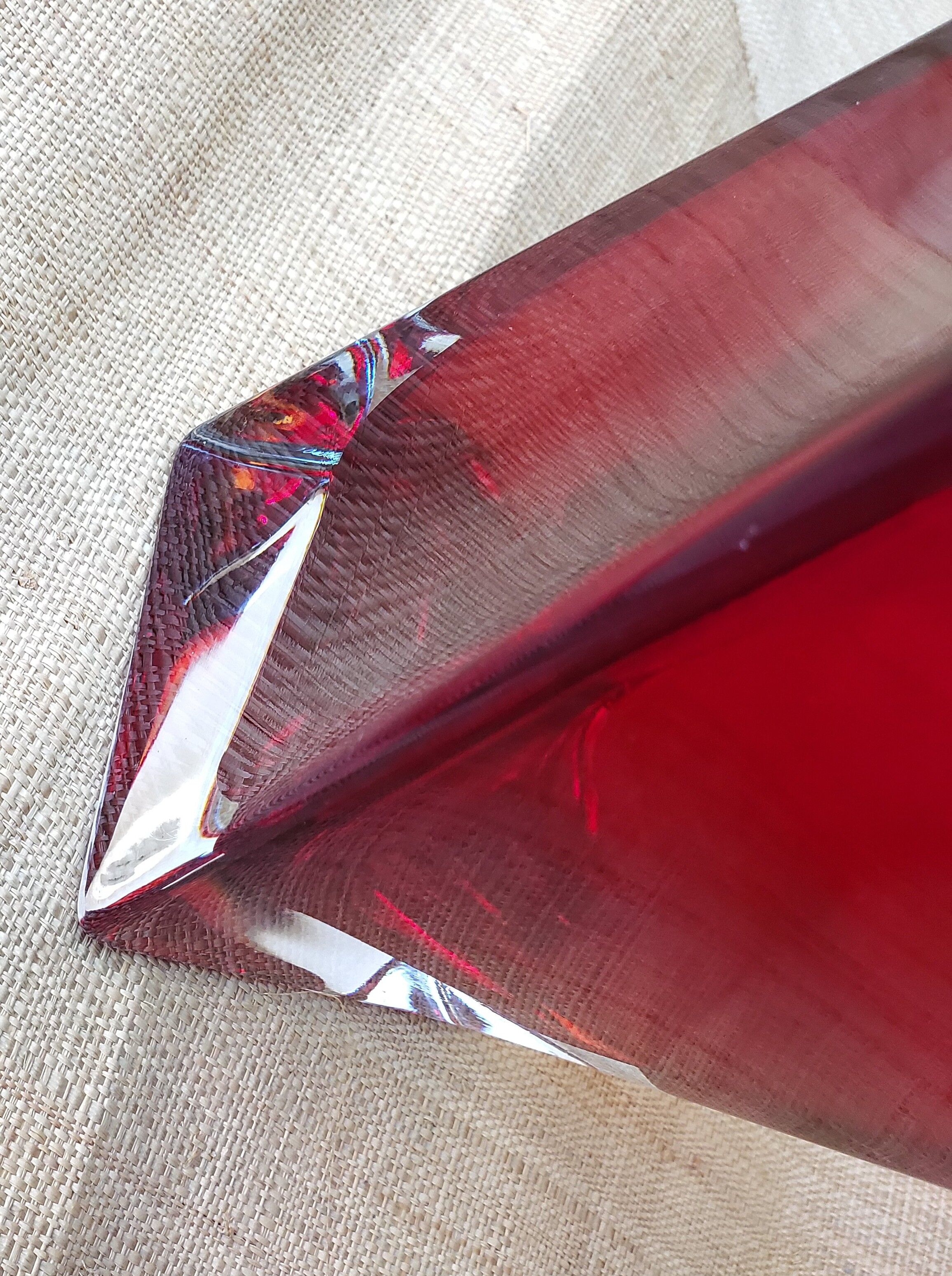 Red Murano glass vase