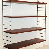 String wall shelf in wood and metal, 1960s