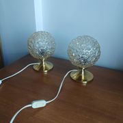 Pair of Space Age table lamps from the 70s – German design – Frosted glass "Ice"