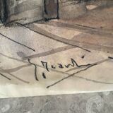 Watercolor signed 20th century school