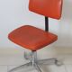 Eurosit vintage industrial workshop chair in chromed metal and orange imitation leather
