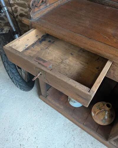 Authentic Old Craft Counter in Solid Oak - Panel Front