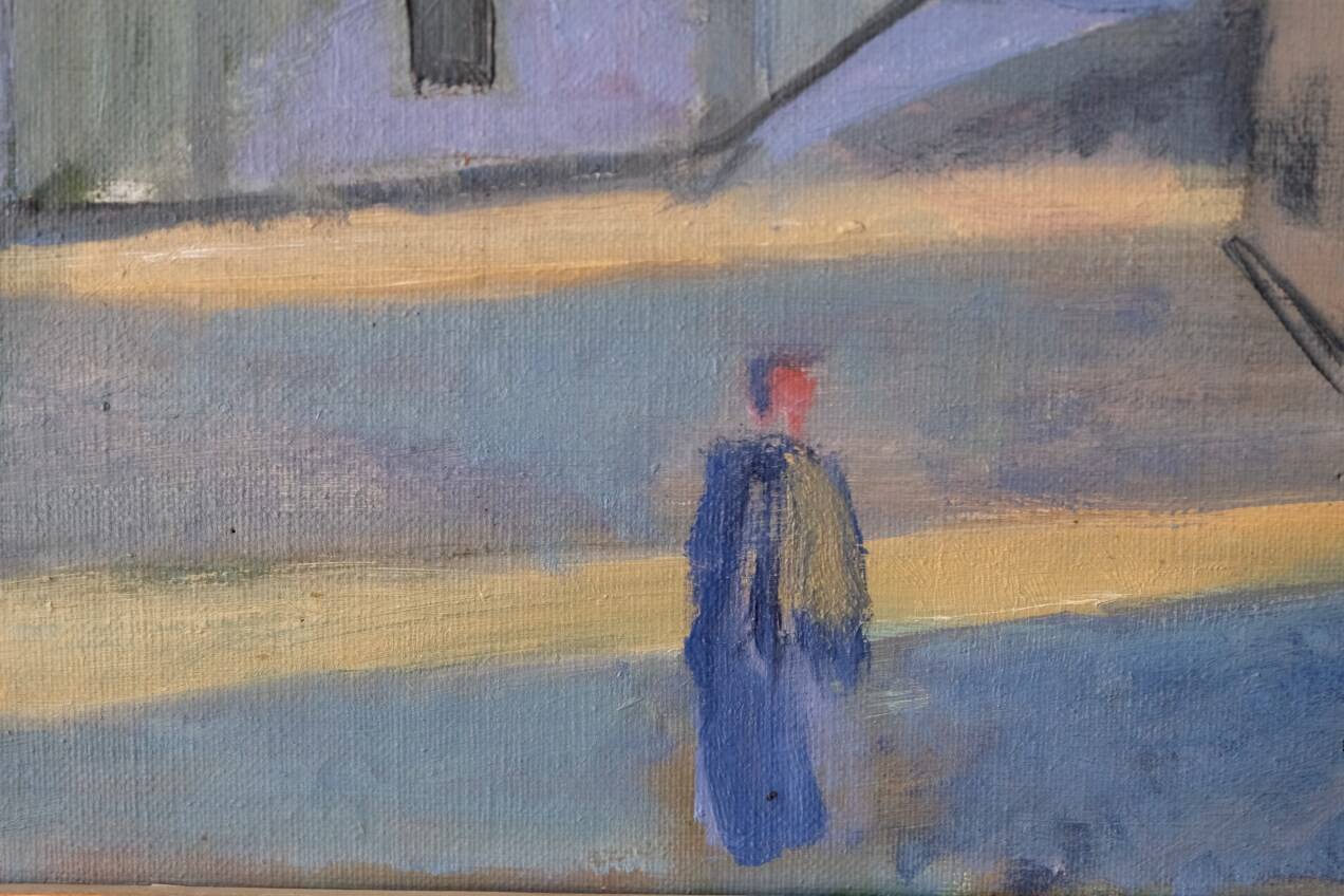 Oil on canvas cityscape 1951