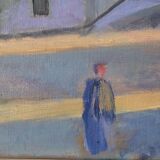 Huile sur toile paysage urbain 1951