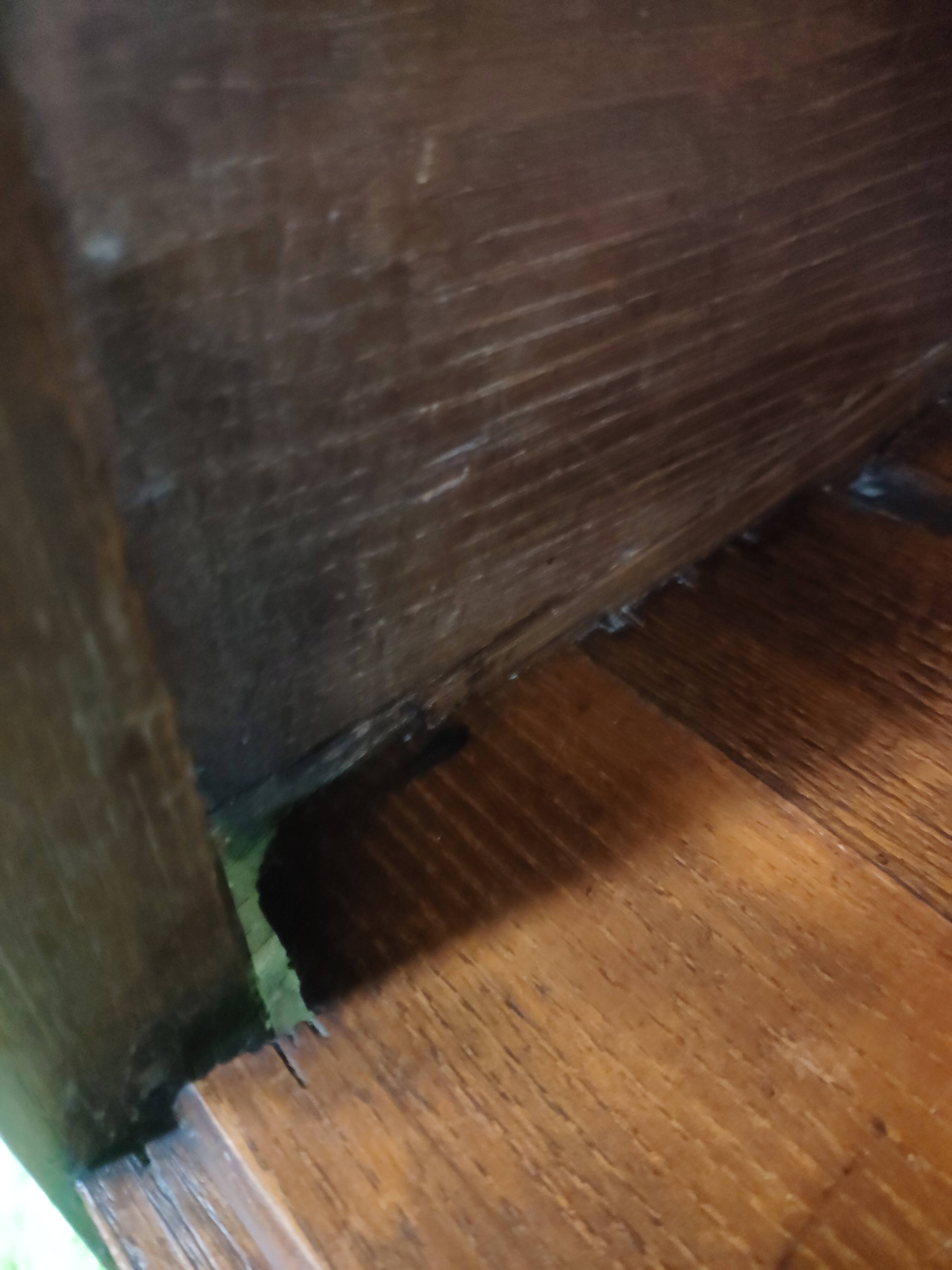 Old wooden bedside table