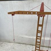 jouet grue en bois Déjou vintage années 60