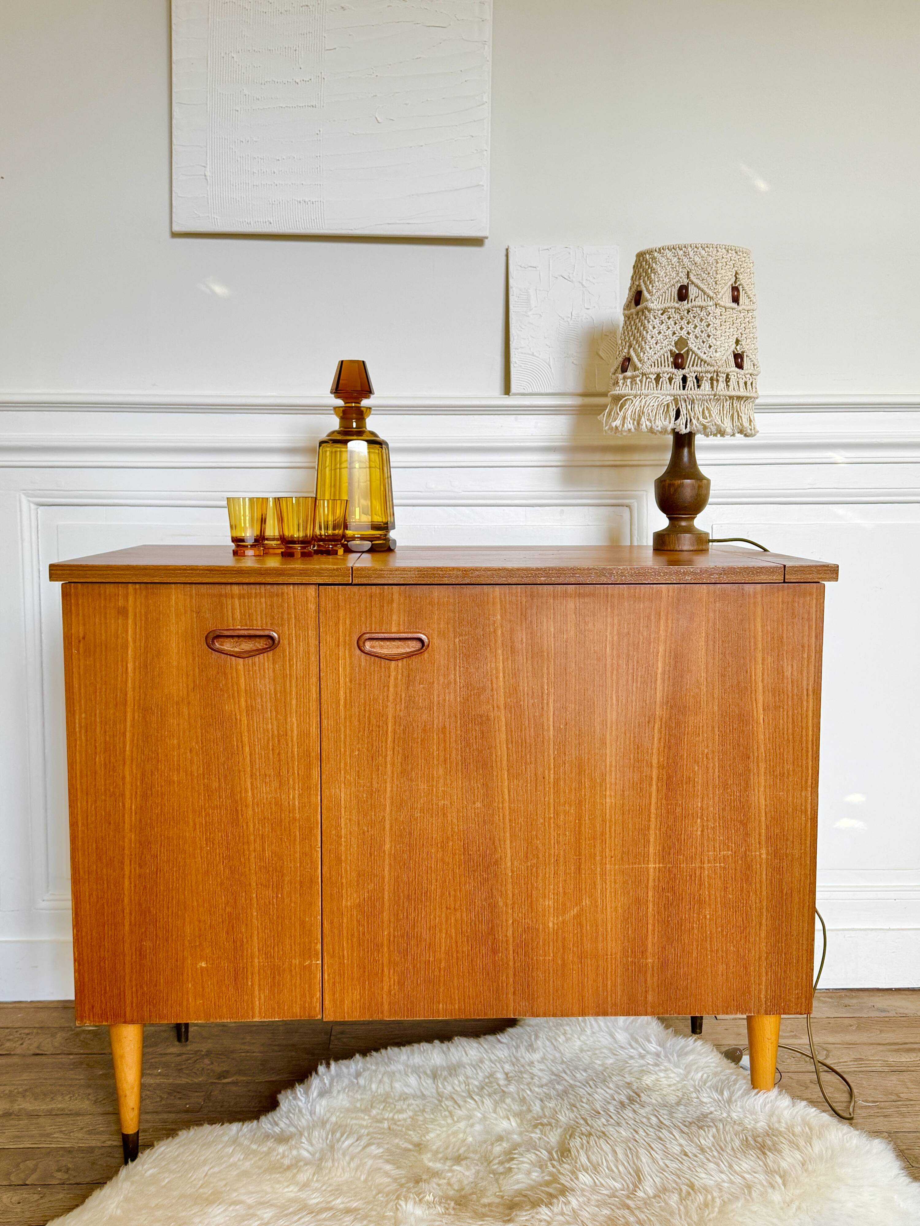 vintage Scandinavian Singer sideboard