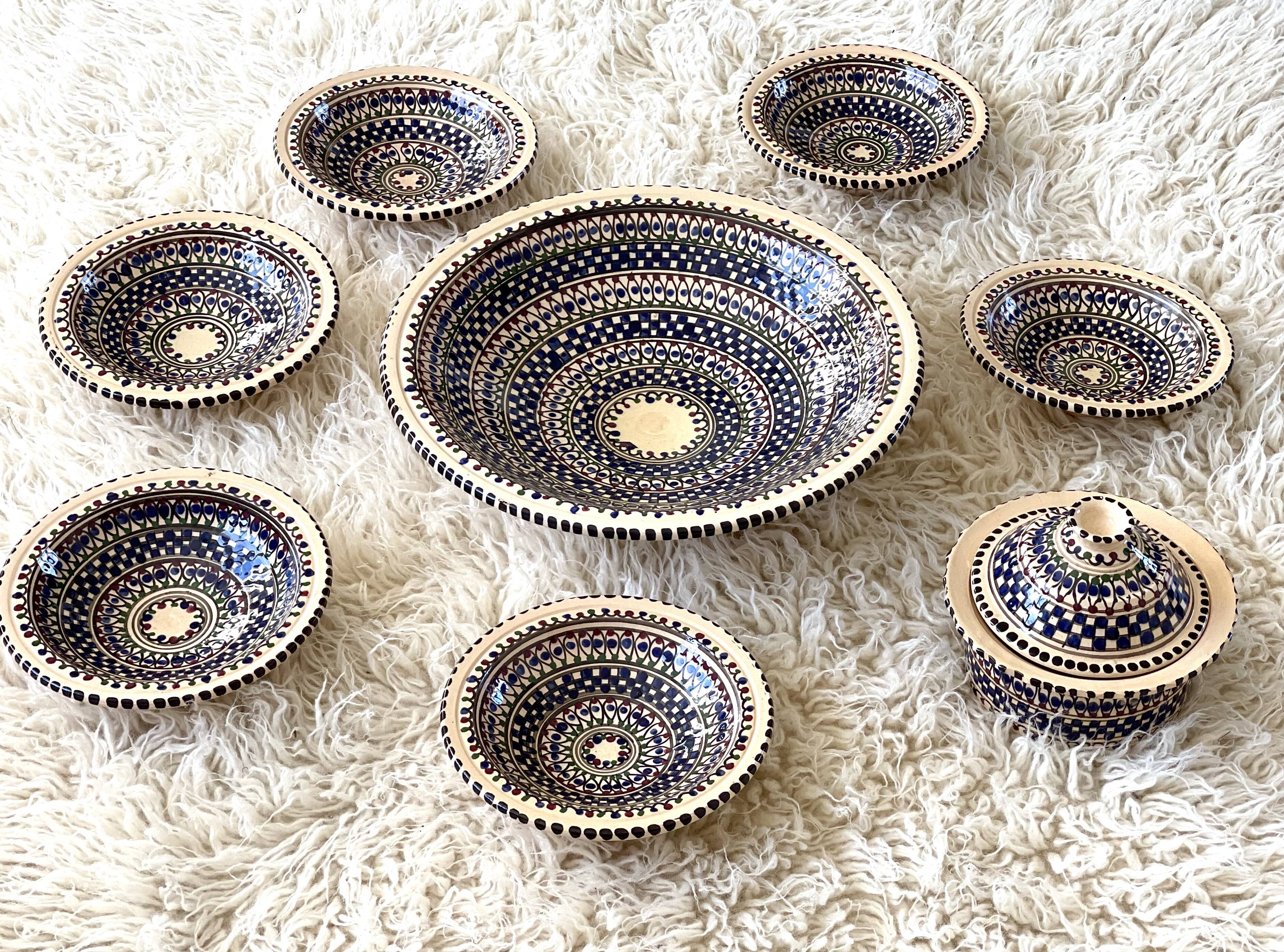 Artisanal Moroccan Dish Service 8 pieces