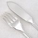 Christofle Dax, 12 fish cutlery sets, 24 pieces in silver-plated metal, in perfect condition.