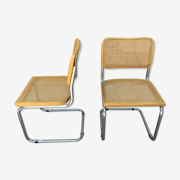 Paire de chaises cannés Marcel Breuer