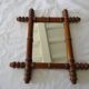 Antique turned wooden mirror in bamboo style, late 19th century A116