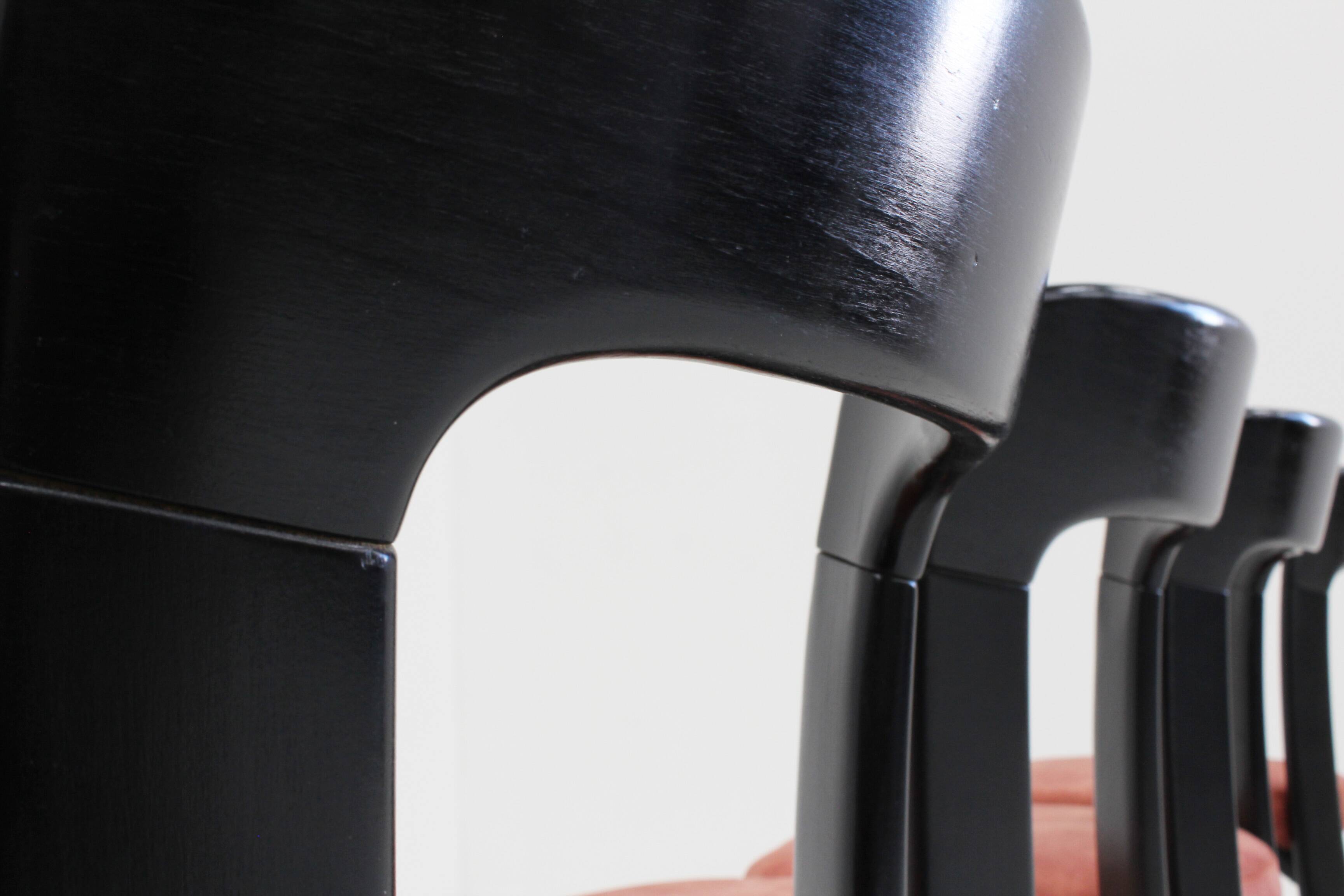 Vintage Bruno Rey dining chairs for Dietiker Switzerland 1970s, set of 6