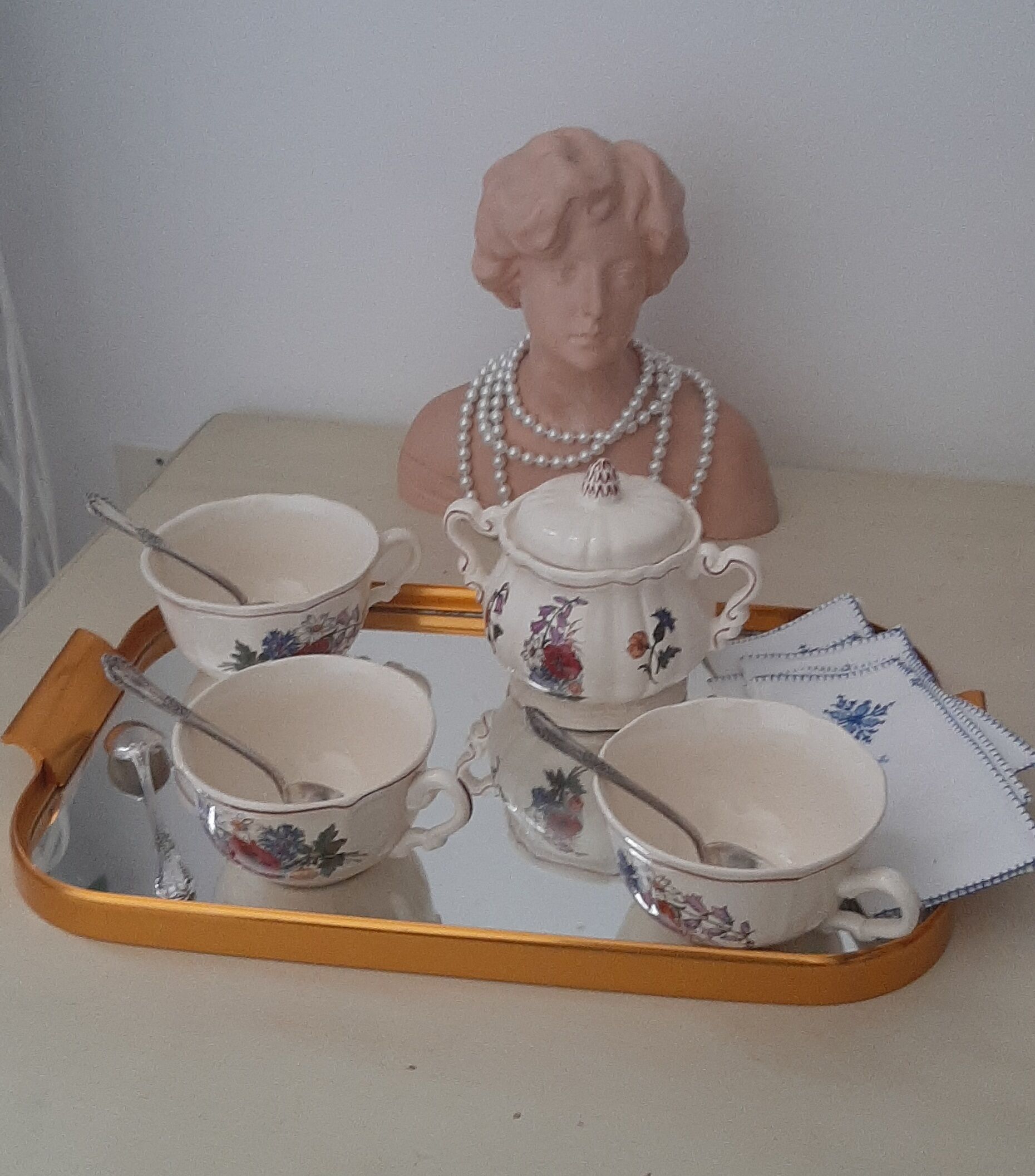 Cups and sugar bowl Sarguemines Agreste