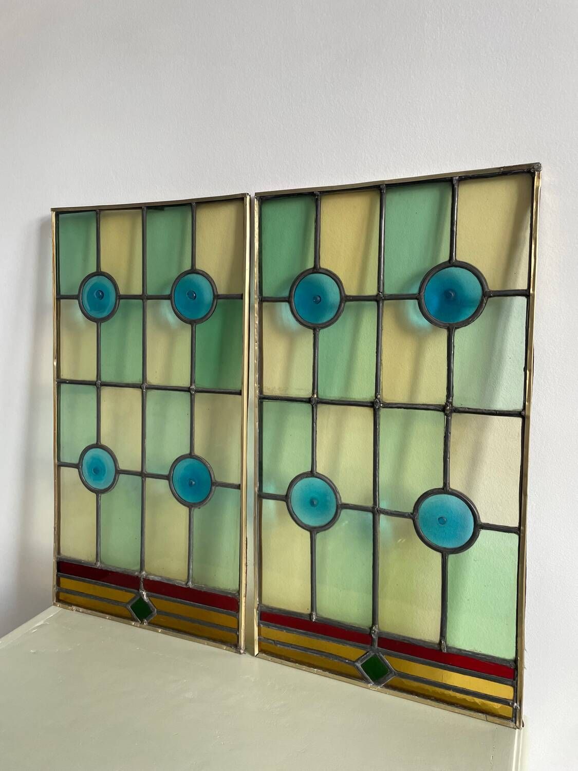 Two stained glass windows 1900 | Selency