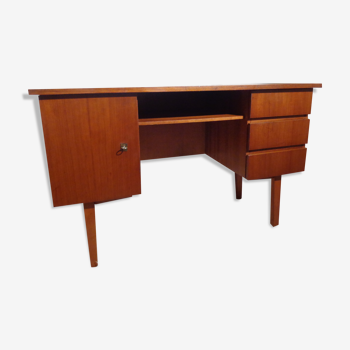 Bureau vintage des années 60 chêne clair