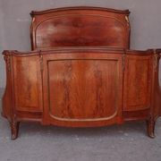 Golden bronze Louis XVI style mahogany bed