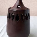 Signed stoneware tealight candle holder