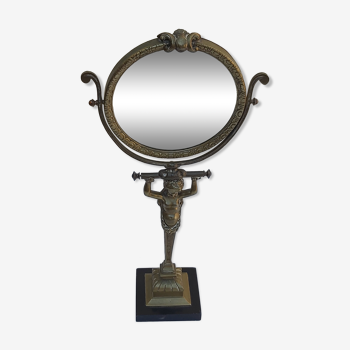 Bronze psyche mirror Napoleon III 23x44cm