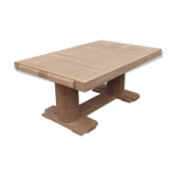 Oak table by Charles Dudouyt brutaliste art deco 1930