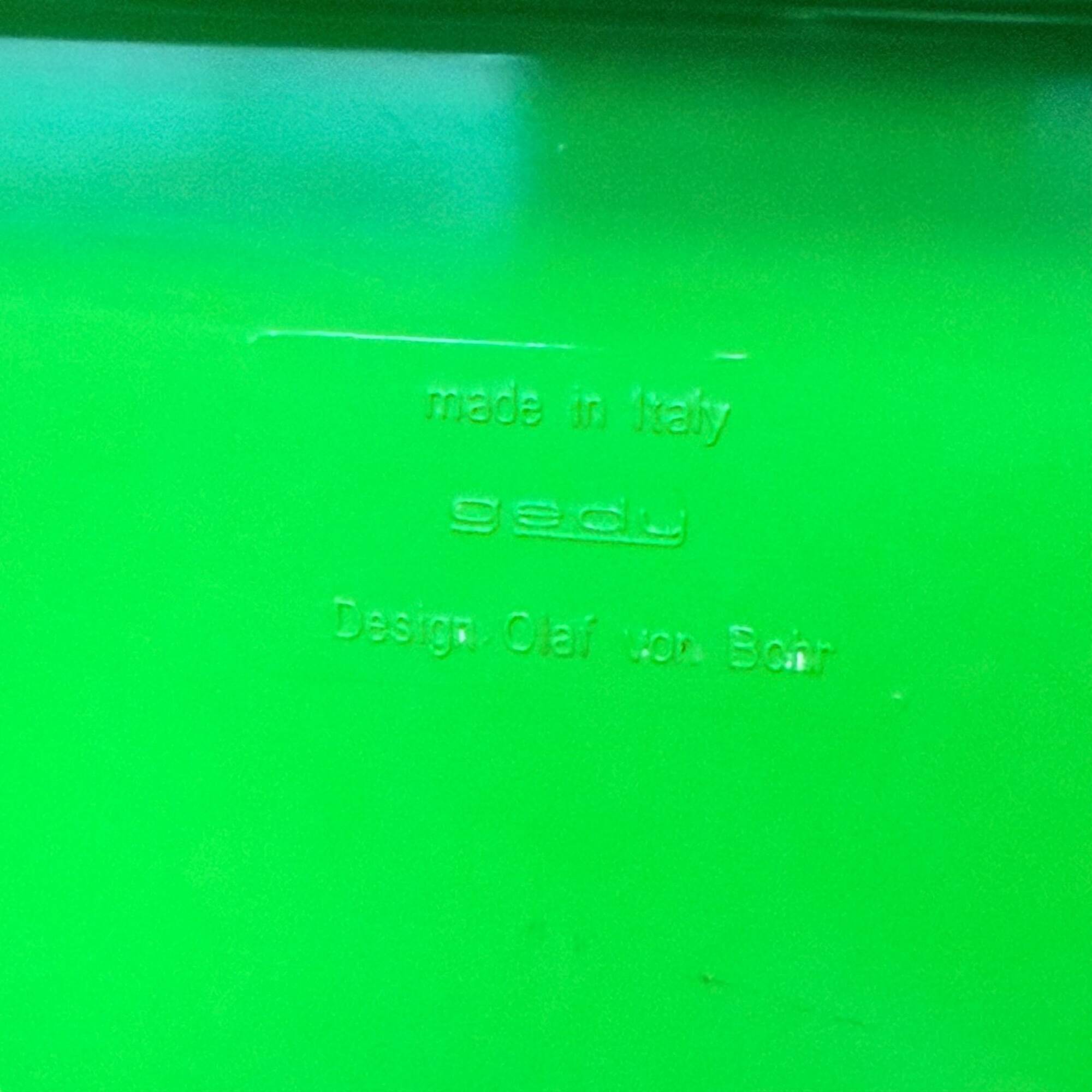 Tabouret coffre Space Age vert Olaf Von Bohr pour Gedy Italie années 60