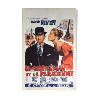 Affiche cinéma "Le Gentleman et la parisienne" 36x55cm 1956