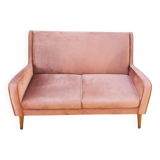 2-seater nubuck sofa 1950/60 style sloping legs