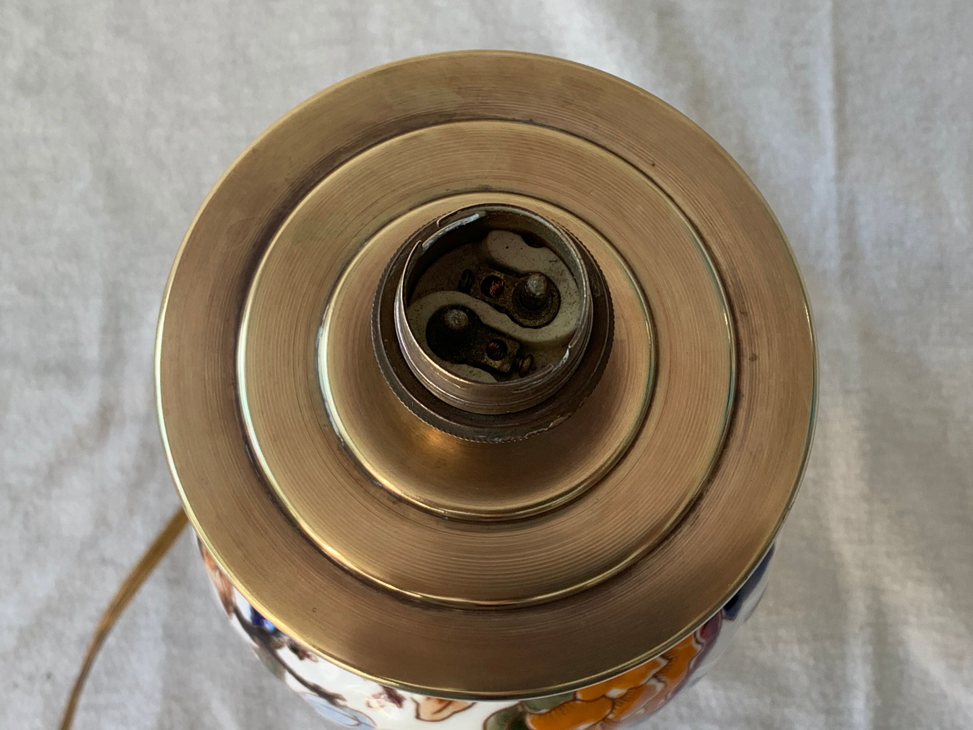 Gien Peonies 1960 multicoloured and floral lamp foot