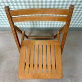 Pair of 70s wooden folding chairs