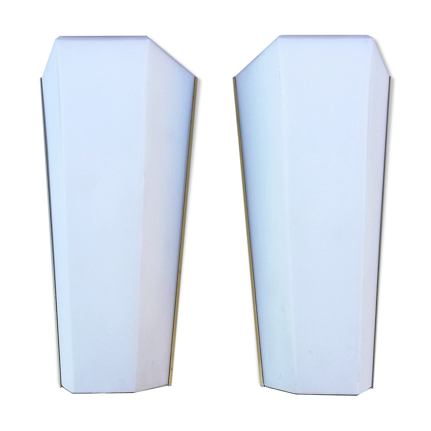 Pair of Limburg glass and brass wall lamps, 1970