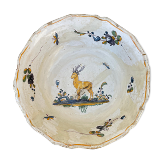 Antique dish with deer pattern