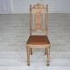 1930s, set of 4 Danish dining chairs, carved oak wood, furniture leather.