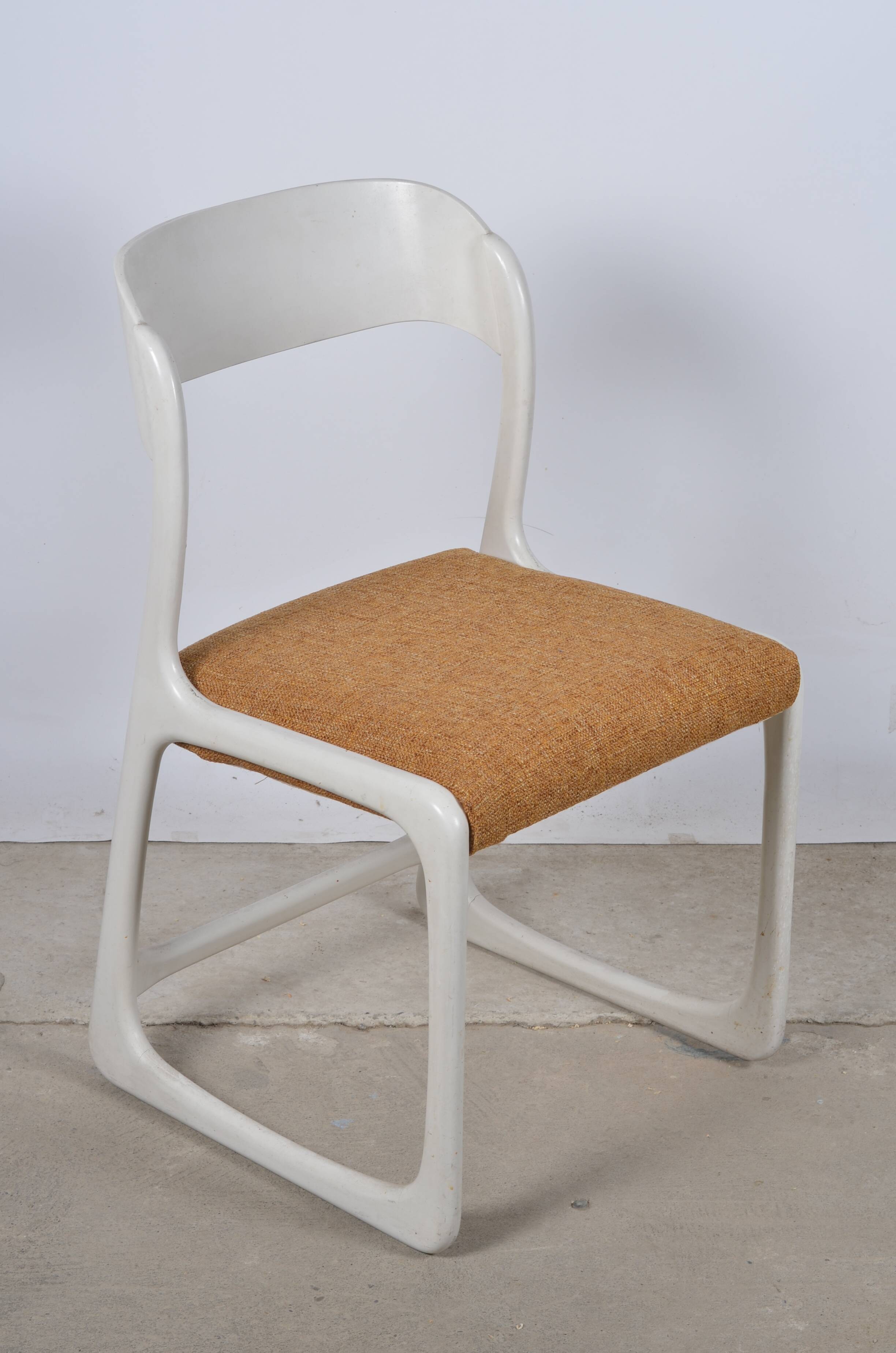 White Bauman sled chair
